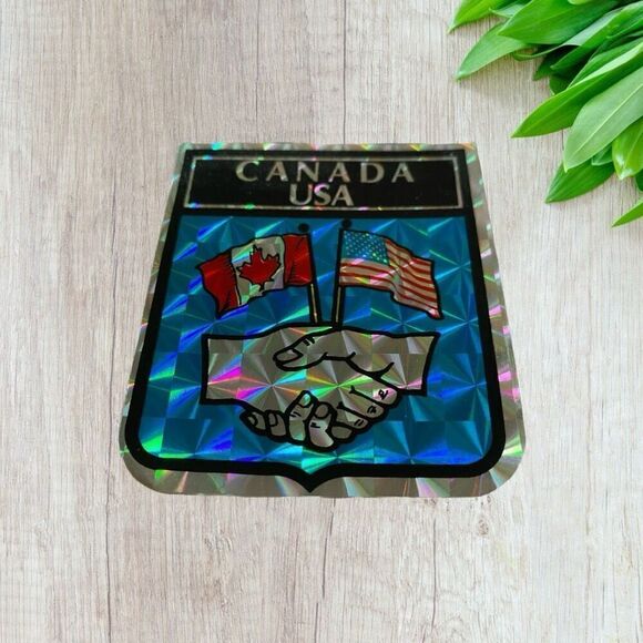 Striker United States and Canada flag friendship Vintage Emblem Retro Sticker De - Picture 4 of 7